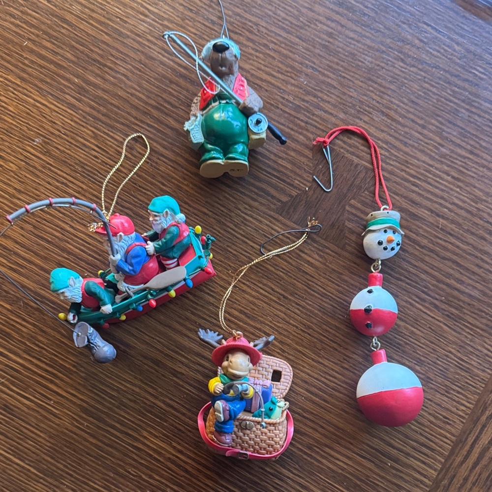 Fisherman Holiday Ornament Set